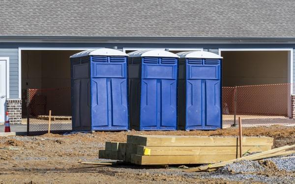 the portable toilet can be moved around on the construction site as needed